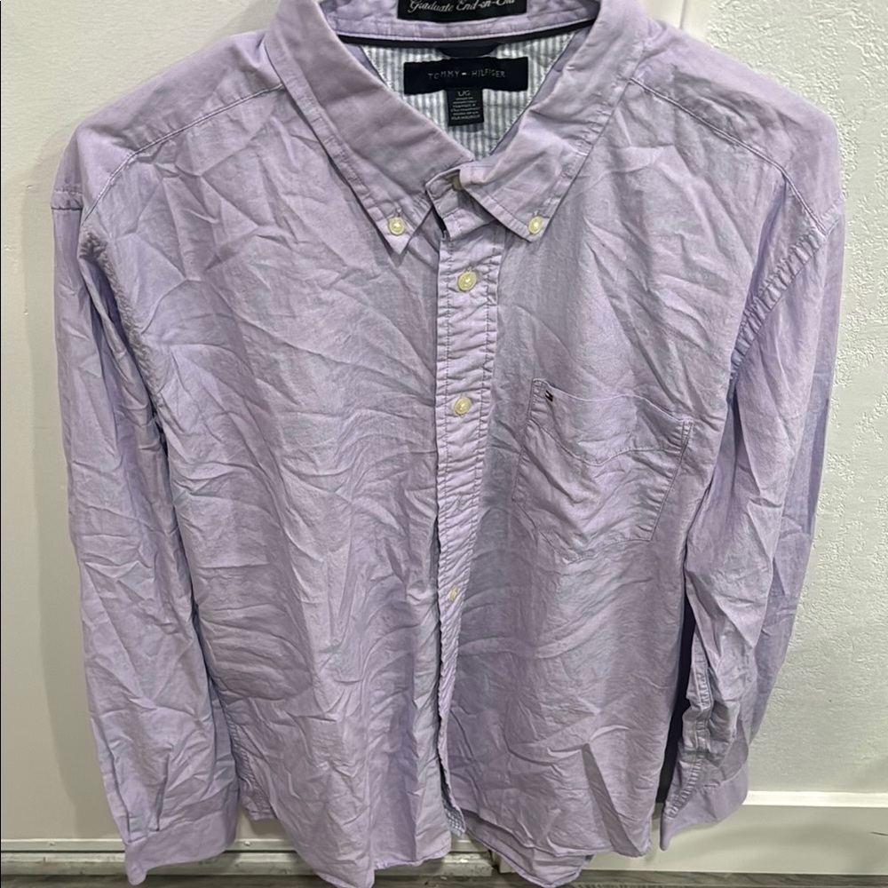 Tommy Hilfiger Men's Lavender Button-Down Shirt